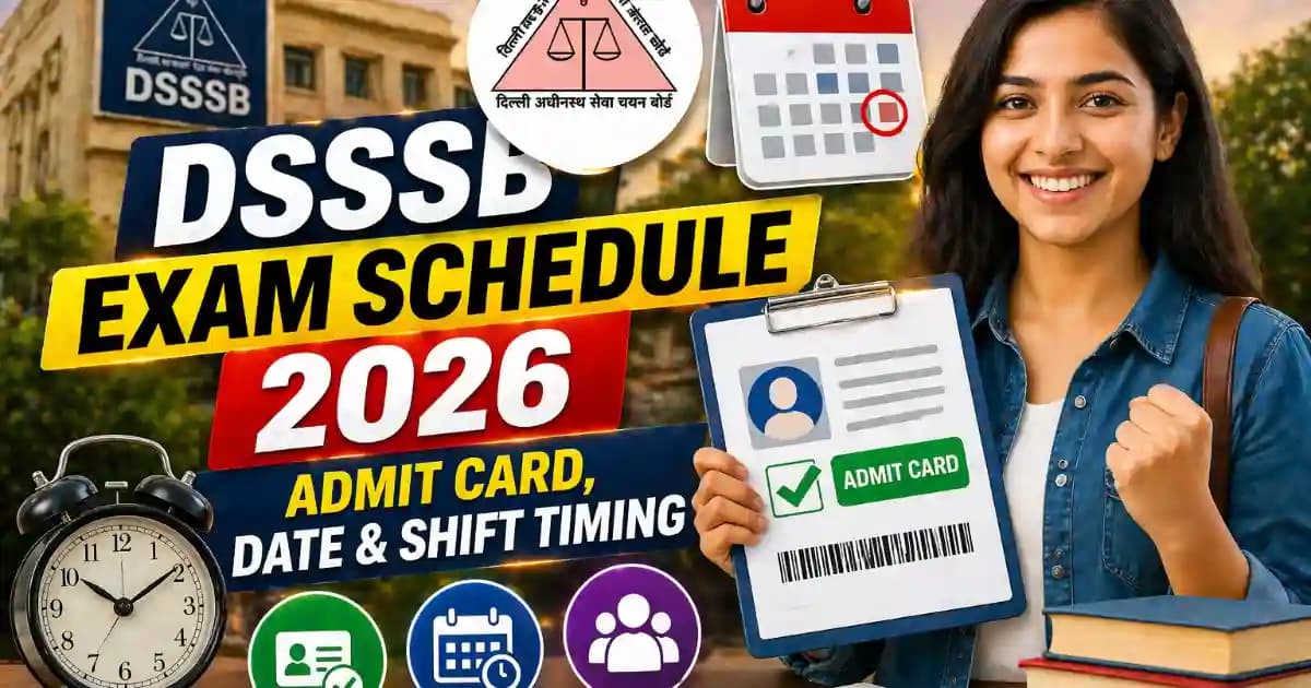 DSSSB Exam Schedule June–September 2026 – Admit Card Download Link
