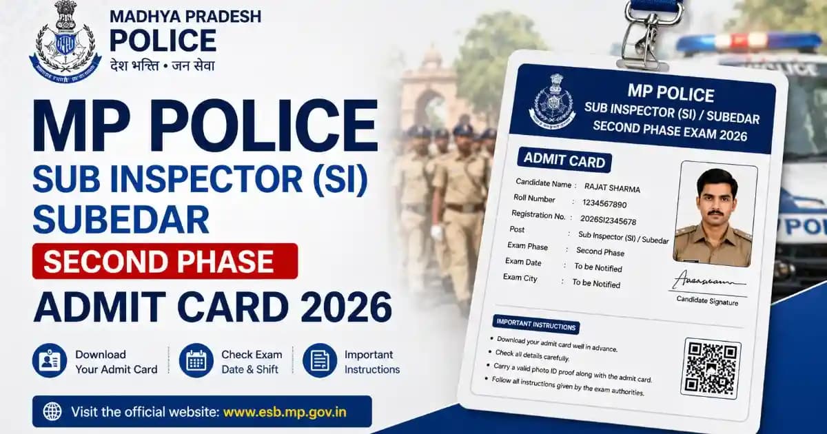 MPESB MP Police SI & Subedar Second Phase Admit Card 2026