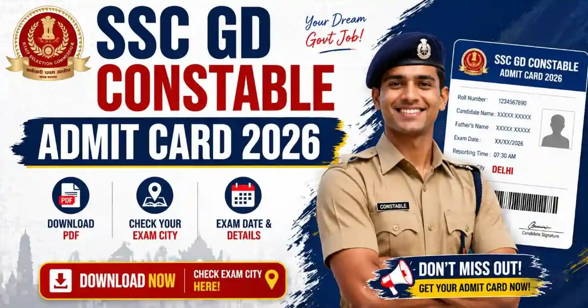 SSC GD Constable Admit Card 2026 – Download SSC Constable Exam Admit Card here