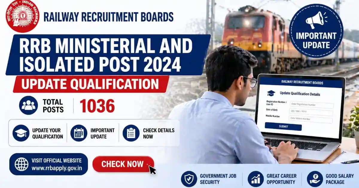 RRB Ministerial and Isolated Post Recruitment 2024 Update Qualification