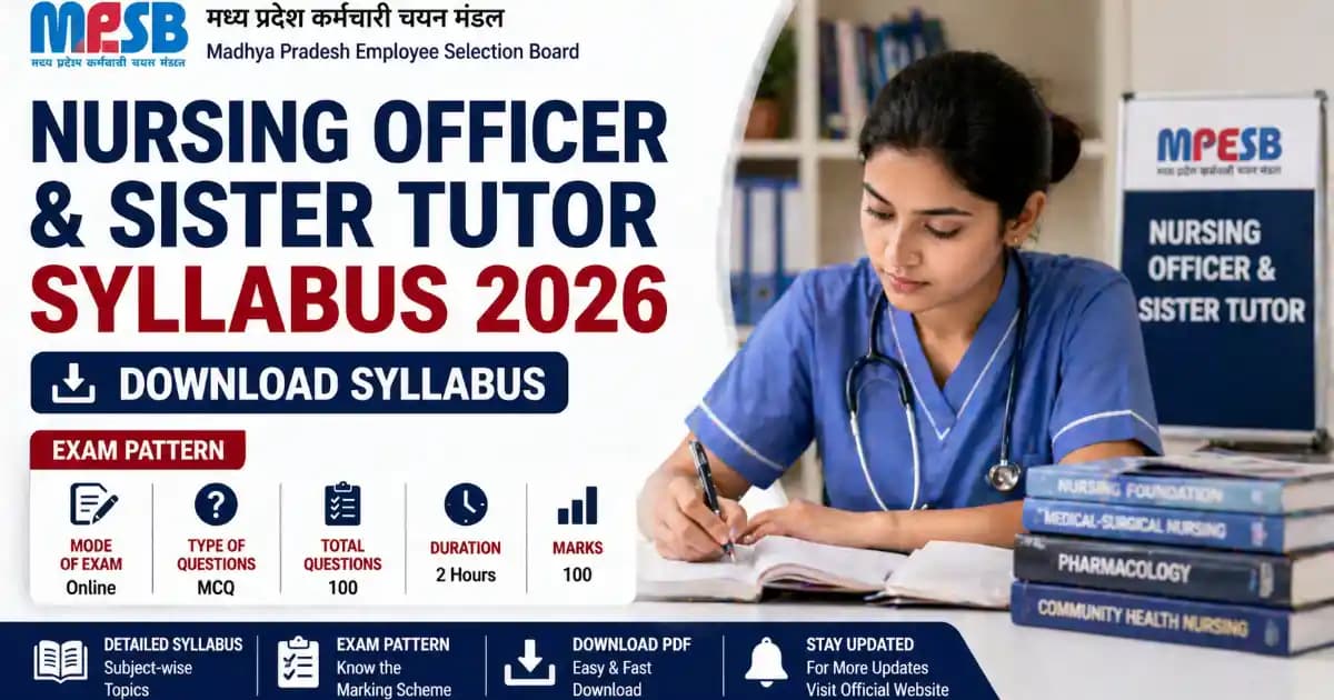 MPESB Nursing Officer & Sister Tutor Syllabus 2026 – Download PDF