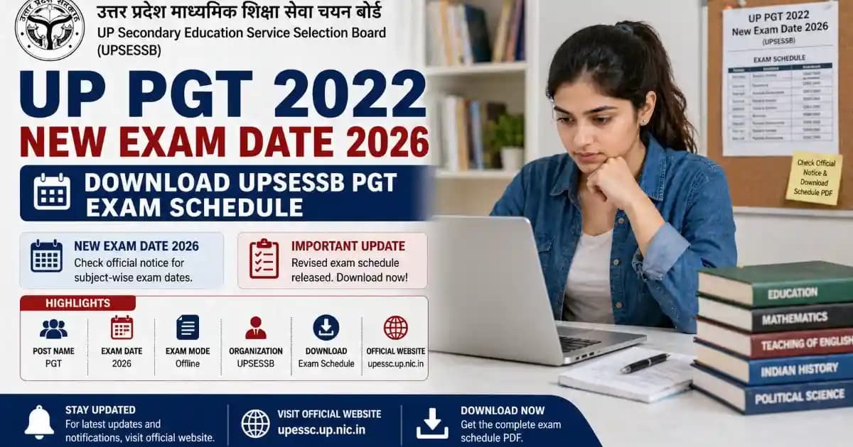 UP PGT 2022 New Exam Date 2026 Download