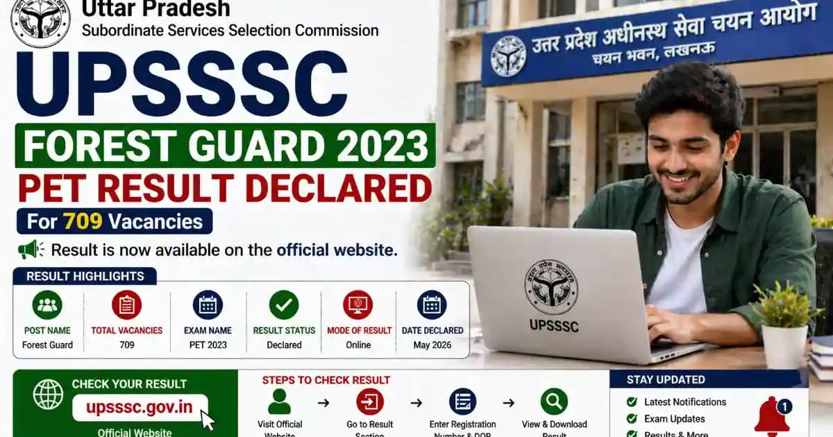 UPSSSC Forest Guard PET Result 2026 Declared for 709 Posts
