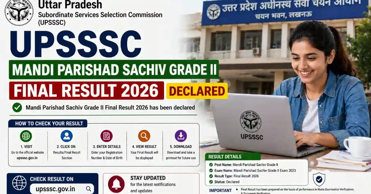 UPSSSC Mandi Parishad Sachiv Grade II Final Result 2026 Declared