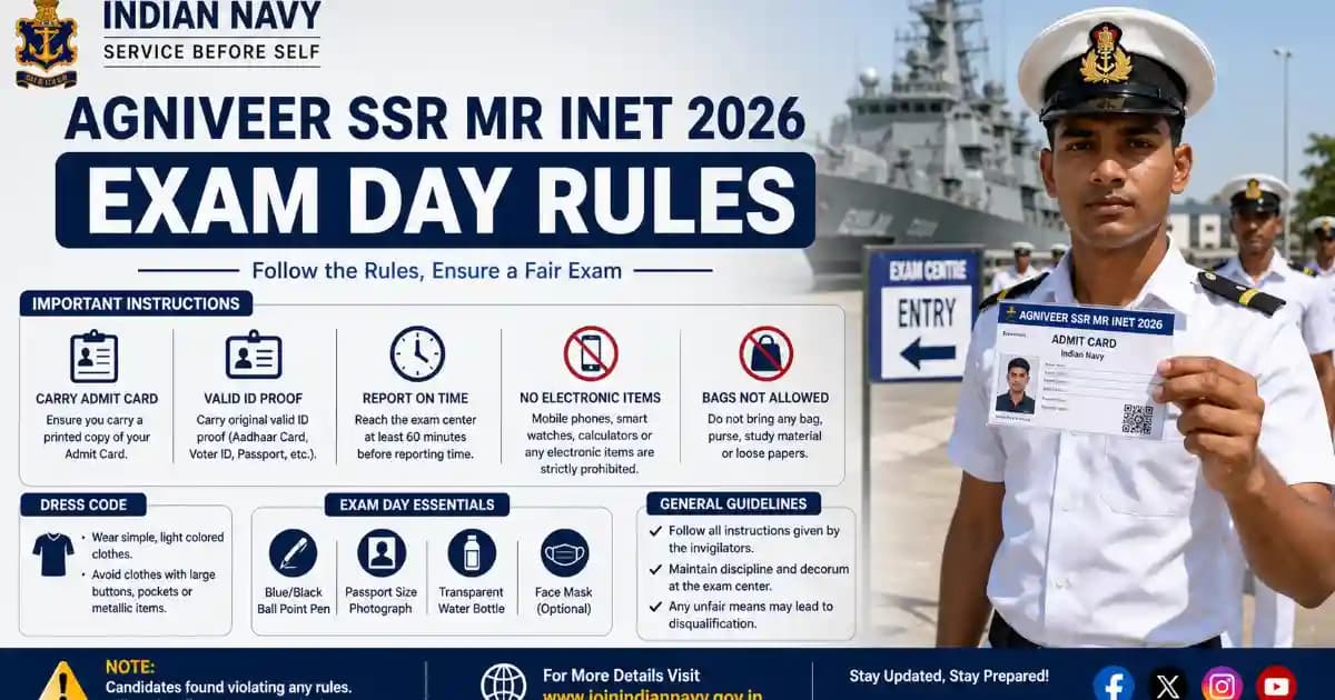 Navy SSR MR Exam Day Checklist 2026 – Dress Code & Rules