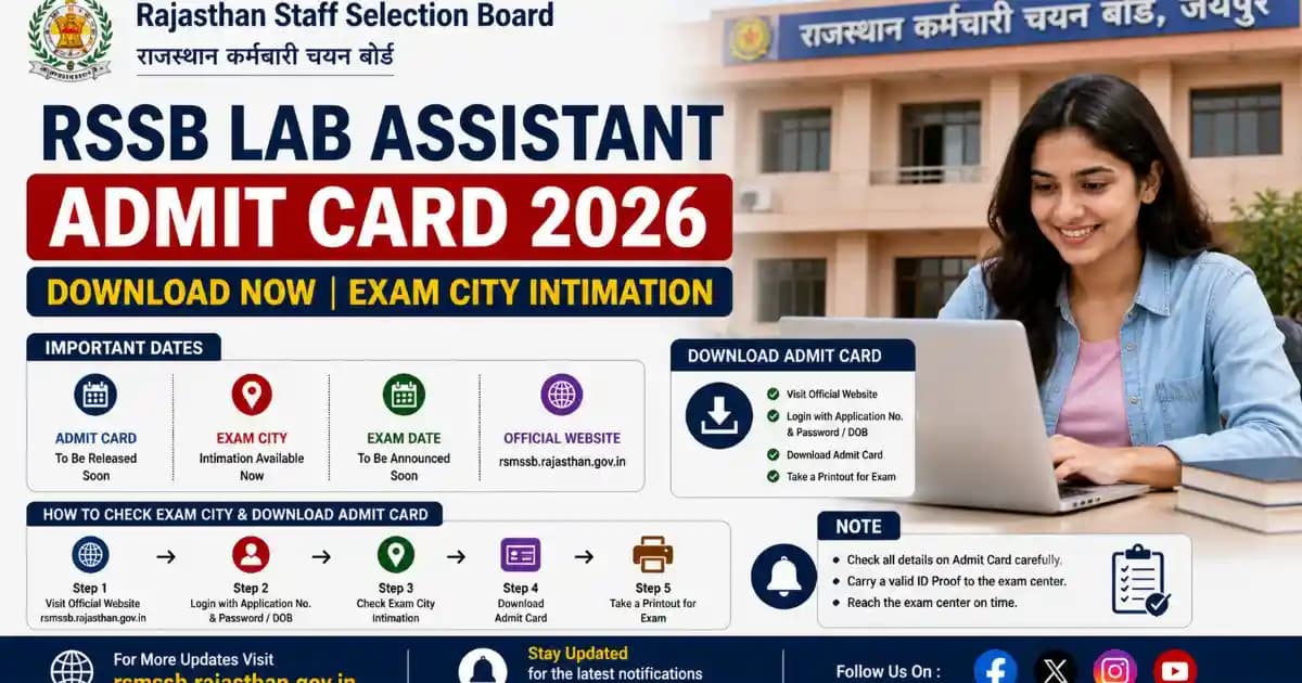 Rajasthan RSSB Lab Assistant Admit Card 2026
