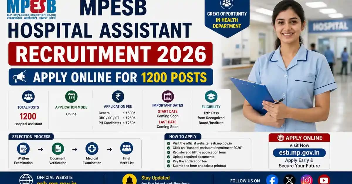 MPESB Hospital Assistant Recruitment 2026