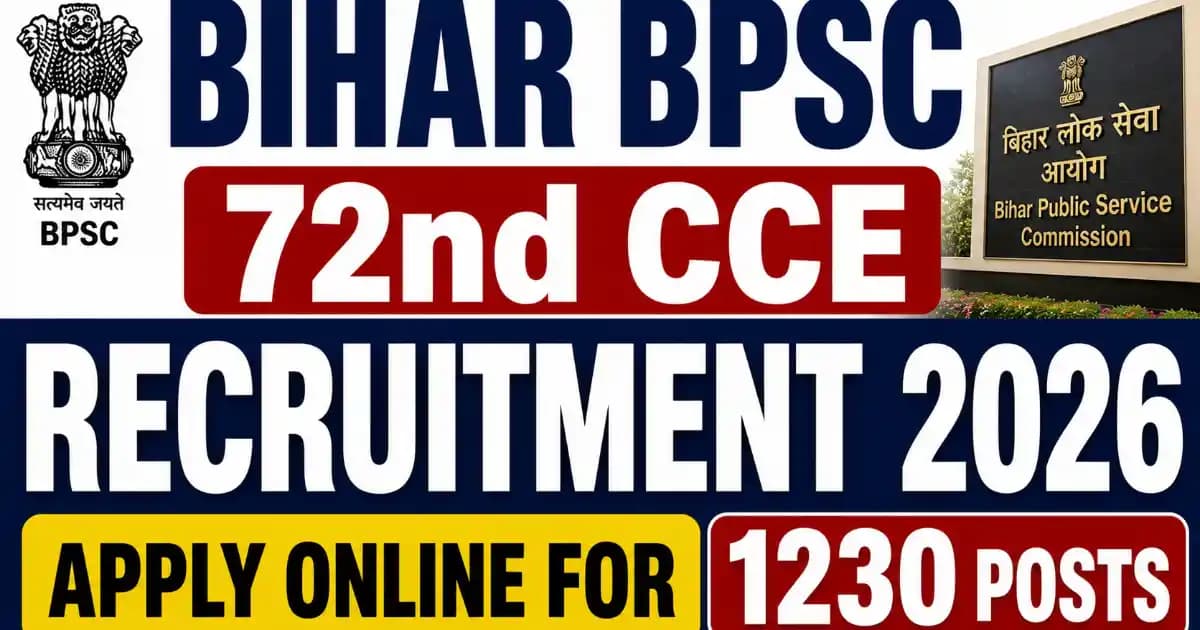 Bihar BPSC Integrated 72nd Combined (Preliminary) Competitive Exam 2026 – Apply Online for 1230 Posts