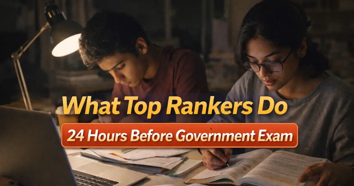 What Top Rankers Do 24 Hours Before Government Exam (After Admit Card)