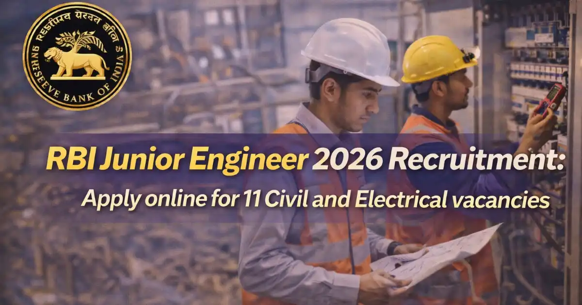 RBI Junior Engineer Recruitment 2026 – Apply Online for 11 JE Posts